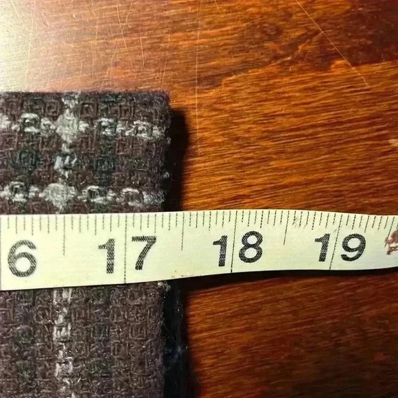 Loft Womens Mini Skirt Burgundy Gray 2P Faux Buttons Side Zip Lined Wool Pencil - Picture 9 of 10